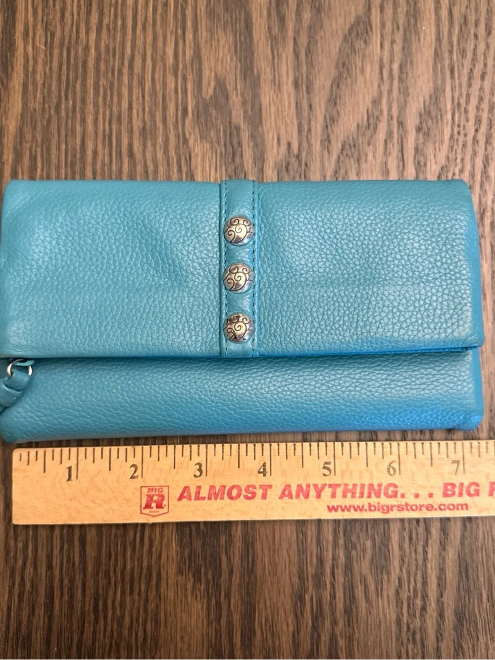 Brighton Turquoise Fold-Over Clutch with Ornate Silver Studs